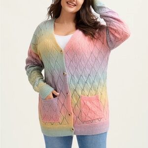 BloomChic Multicolor Knit Cardigan